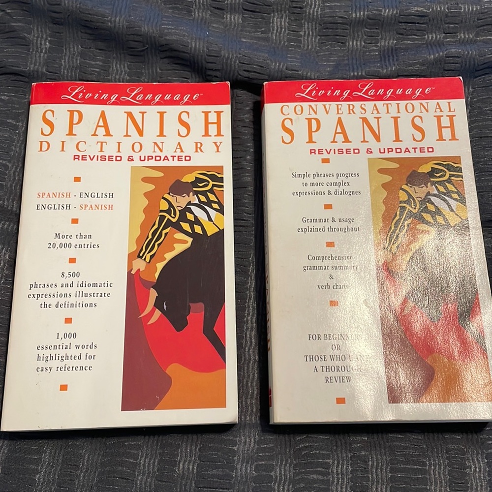 Living Language Spanish Dictionary Conversational Spanish 2 books